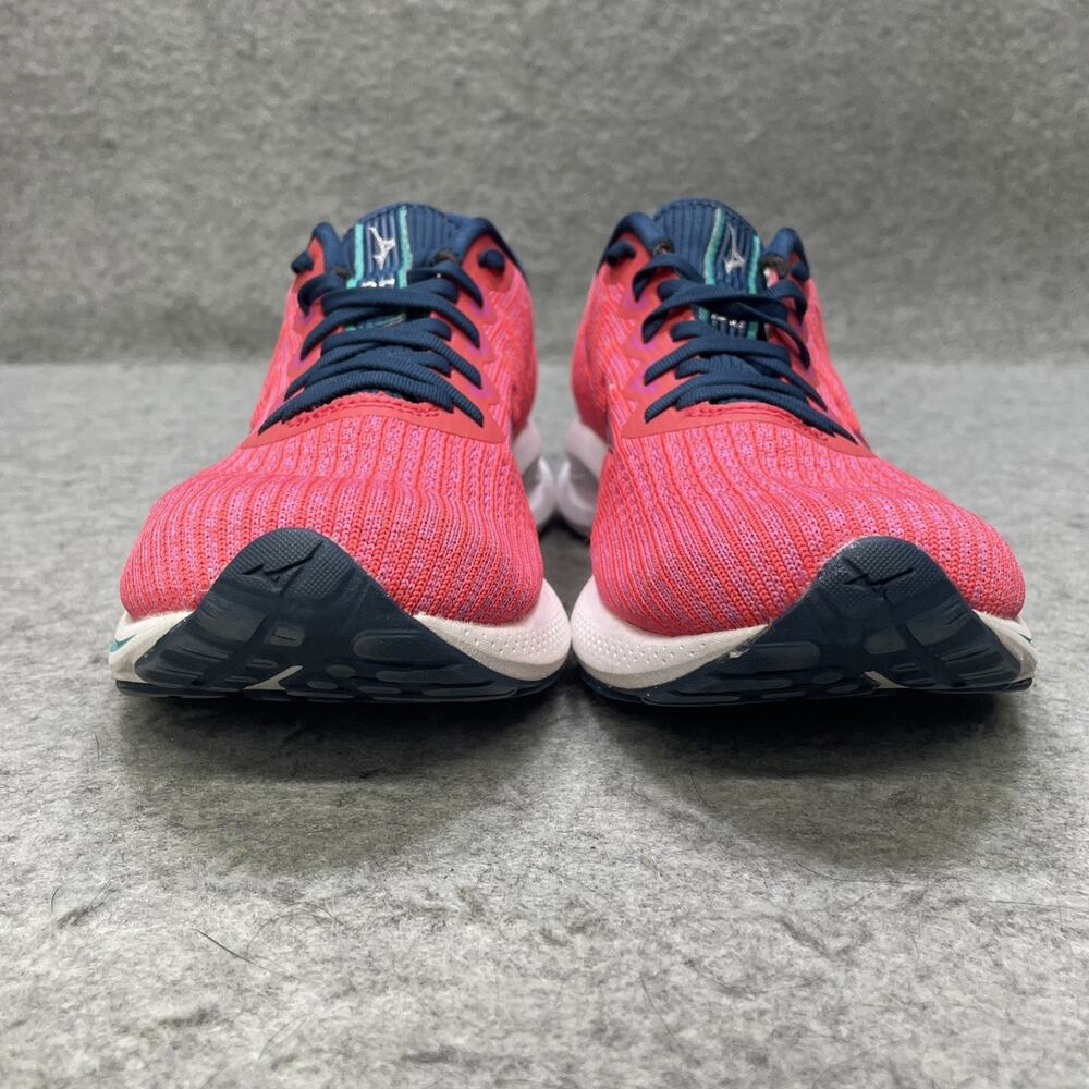Mizuno Womens US 9.5 Wave Rider 25 Waveknit Running Shoes Cayenne/Pink - Picture 5 of 11